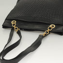 BALLY Tote Bag Leather Black Gold Auth BA3412-6