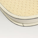 BALLY Shoulder Bag Straw Leather Beige Gold Auth BA3413-17