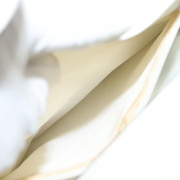 BALLY Shoulder Bag Straw Leather Beige Gold Auth BA3413