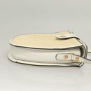 BALLY Shoulder Bag Straw Leather Beige Gold Auth BA3413-3