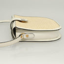 BALLY Shoulder Bag Straw Leather Beige Gold Auth BA3413-4