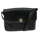 CELINE Shoulder Bag Leather Black Gold Auth BA3418-1