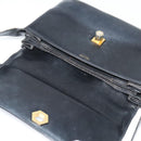 CELINE Shoulder Bag Leather Black Gold Auth BA3418-15