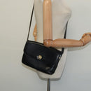 CELINE Shoulder Bag Leather Black Gold Auth BA3418-24