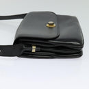 CELINE Shoulder Bag Leather Black Gold Auth BA3418-4