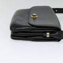 CELINE Shoulder Bag Leather Black Gold Auth BA3418-5