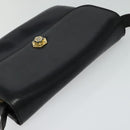 CELINE Shoulder Bag Leather Black Gold Auth BA3418-6