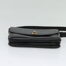 CELINE Shoulder Bag Leather Black Gold Auth BA3418-9
