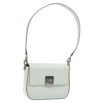 CELINE Shoulder Bag Leather Peppermint Silver Auth BA3419