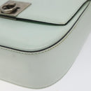 CELINE Shoulder Bag Leather Peppermint Silver Auth BA3419-14