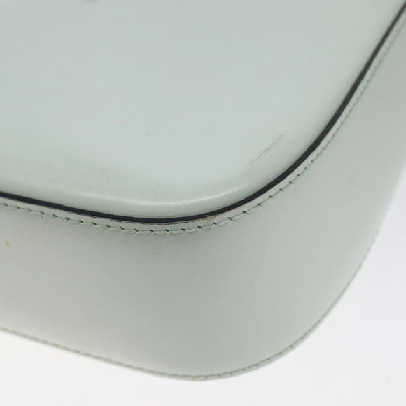 CELINE Shoulder Bag Leather Peppermint Silver Auth BA3419