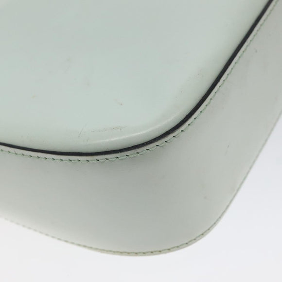 CELINE Shoulder Bag Leather Peppermint Silver Auth BA3419