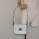 CELINE Shoulder Bag Leather Peppermint Silver Auth BA3419-22
