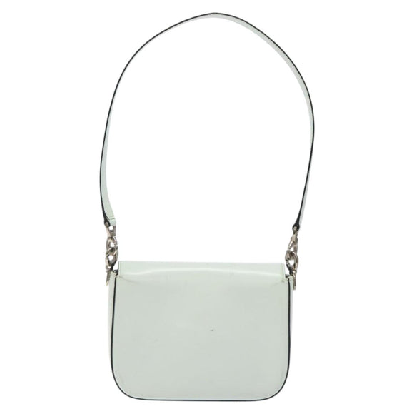 CELINE Shoulder Bag Leather Peppermint Silver Auth BA3419