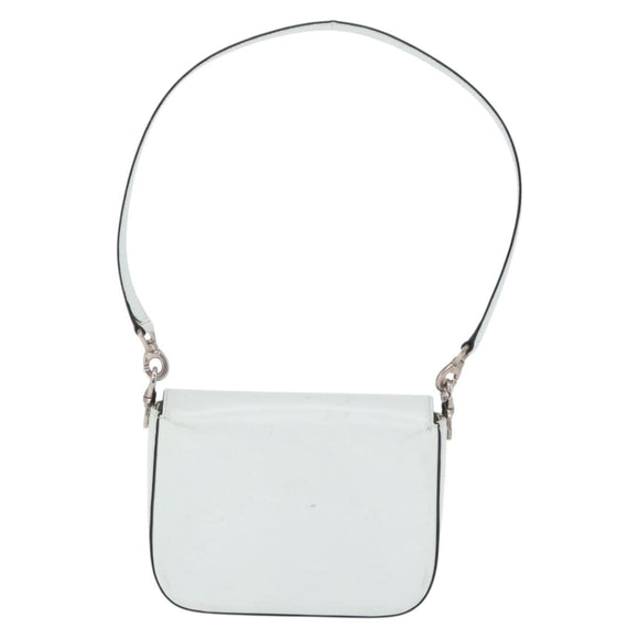 CELINE Shoulder Bag Leather Peppermint Silver Auth BA3419