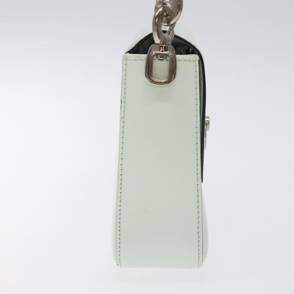 CELINE Shoulder Bag Leather Peppermint Silver Auth BA3419