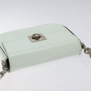 CELINE Shoulder Bag Leather Peppermint Silver Auth BA3419-6