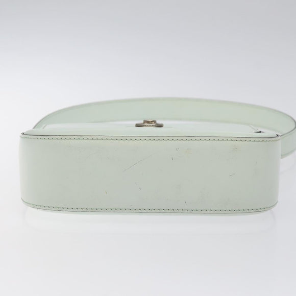 CELINE Shoulder Bag Leather Peppermint Silver Auth BA3419