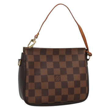 LOUIS VUITTON Damier Ebene Trousse Makeup Pouch N51982 LV Auth BA3421