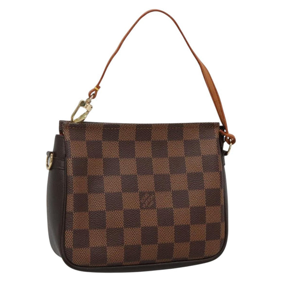 LOUIS VUITTON Damier Ebene Trousse Makeup Pouch N51982 LV Auth BA3421