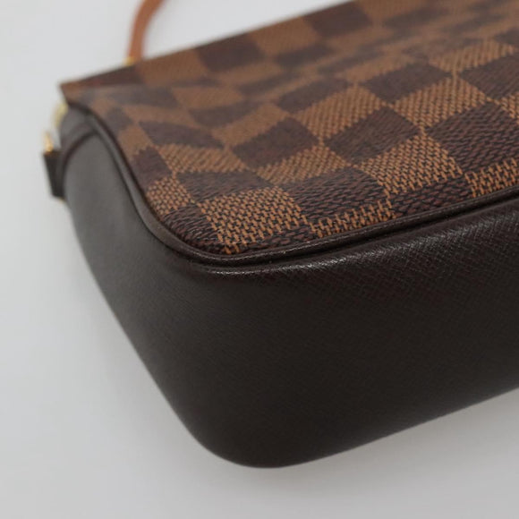 LOUIS VUITTON Damier Ebene Trousse Makeup Pouch N51982 LV Auth BA3421