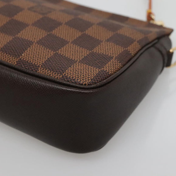LOUIS VUITTON Damier Ebene Trousse Makeup Pouch N51982 LV Auth BA3421