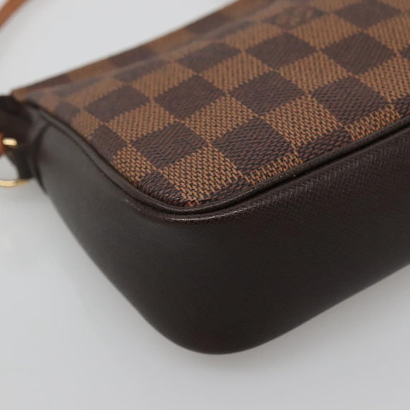 LOUIS VUITTON Damier Ebene Trousse Makeup Pouch N51982 LV Auth BA3421
