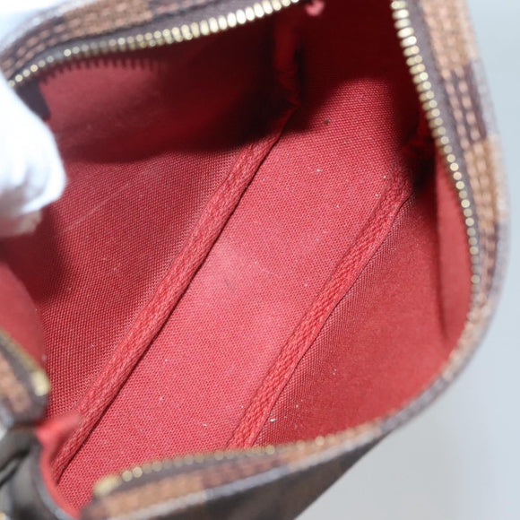 LOUIS VUITTON Damier Ebene Trousse Makeup Pouch N51982 LV Auth BA3421