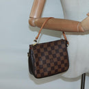 LOUIS VUITTON Damier Ebene Trousse Makeup Pouch N51982 LV Auth BA3421-21