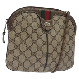 GUCCI GG Supreme Web Sherry Line Shoulder Bag PVC Beige 004 02 047 Auth BA3428