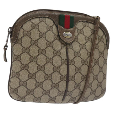 GUCCI GG Supreme Web Sherry Line Shoulder Bag PVC Beige 004 02 047 Auth BA3428