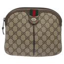 GUCCI GG Supreme Web Sherry Line Shoulder Bag PVC Beige 004 02 047 Auth BA3428-13