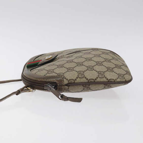 GUCCI GG Supreme Web Sherry Line Shoulder Bag PVC Beige 004 02 047 Auth BA3428