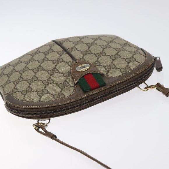 GUCCI GG Supreme Web Sherry Line Shoulder Bag PVC Beige 004 02 047 Auth BA3428