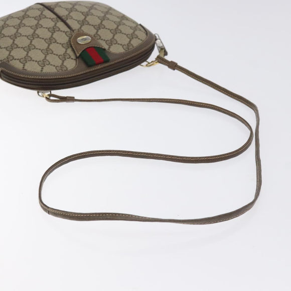 GUCCI GG Supreme Web Sherry Line Shoulder Bag PVC Beige 004 02 047 Auth BA3428