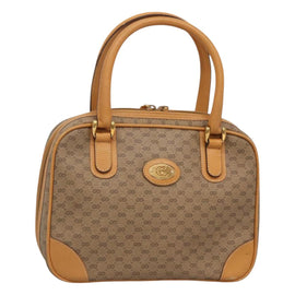 GUCCI Micro GG Supreme Hand Bag PVC Beige Gold 000 39 0030 Auth BA3431
