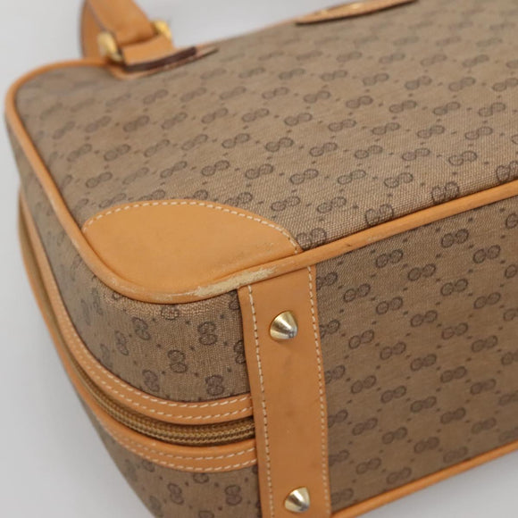 GUCCI Micro GG Supreme Hand Bag PVC Beige Gold 000 39 0030 Auth BA3431