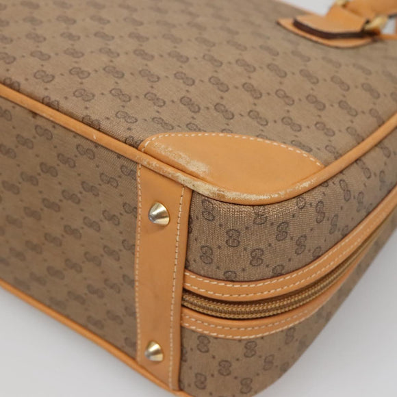 GUCCI Micro GG Supreme Hand Bag PVC Beige Gold 000 39 0030 Auth BA3431