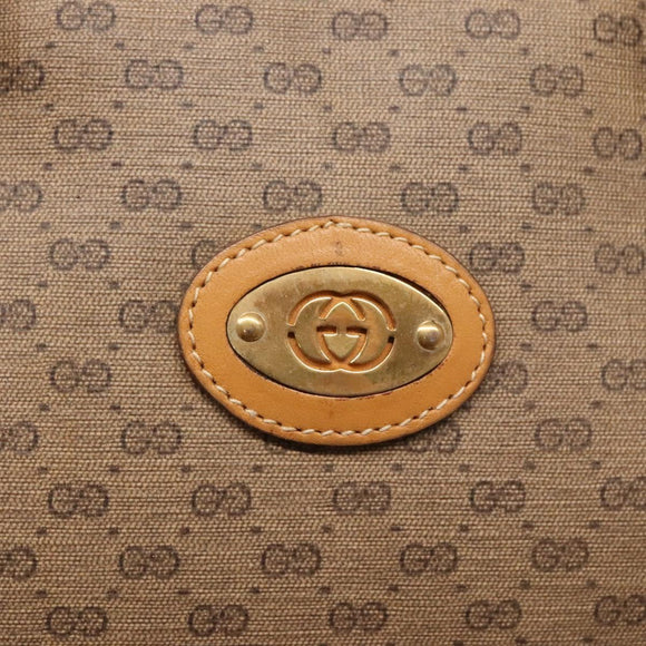 GUCCI Micro GG Supreme Hand Bag PVC Beige Gold 000 39 0030 Auth BA3431