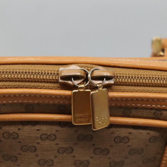 GUCCI Micro GG Supreme Hand Bag PVC Beige Gold 000 39 0030 Auth BA3431