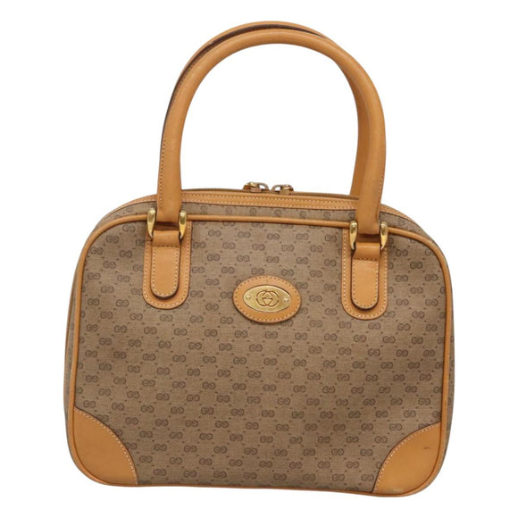 GUCCI Micro GG Supreme Hand Bag PVC Beige Gold 000 39 0030 Auth BA3431