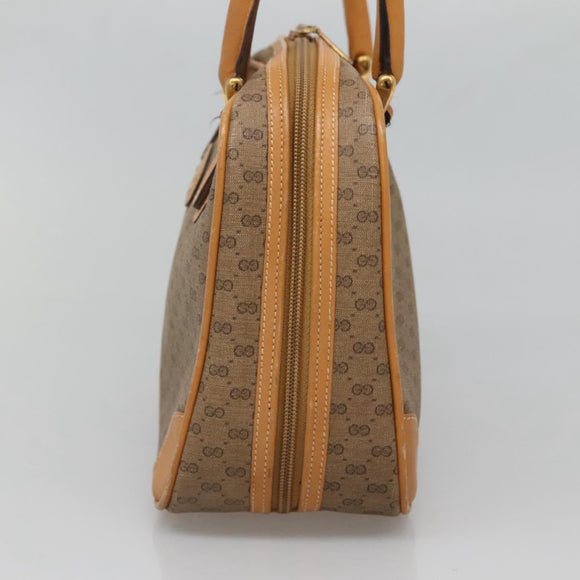 GUCCI Micro GG Supreme Hand Bag PVC Beige Gold 000 39 0030 Auth BA3431