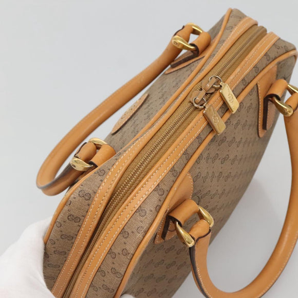GUCCI Micro GG Supreme Hand Bag PVC Beige Gold 000 39 0030 Auth BA3431