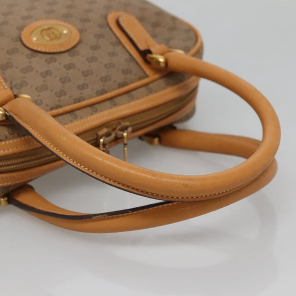 GUCCI Micro GG Supreme Hand Bag PVC Beige Gold 000 39 0030 Auth BA3431