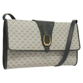 GUCCI Micro GG Supreme Shoulder Bag PVC Navy Gold 89 02 050 Auth BA3432