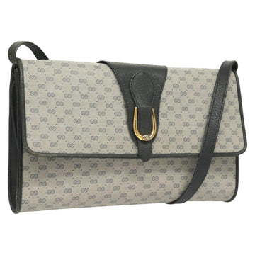 GUCCI Micro GG Supreme Shoulder Bag PVC Navy Gold 89 02 050 Auth BA3432