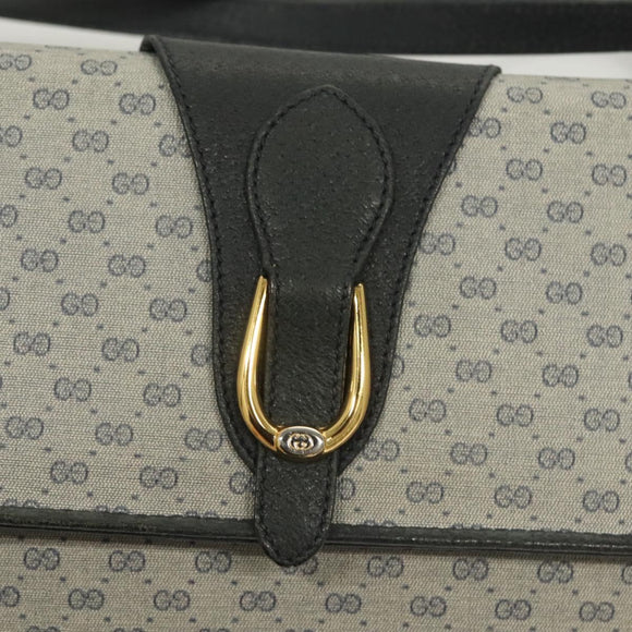 GUCCI Micro GG Supreme Shoulder Bag PVC Navy Gold 89 02 050 Auth BA3432