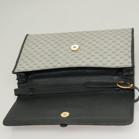 GUCCI Micro GG Supreme Shoulder Bag PVC Navy Gold 89 02 050 Auth BA3432