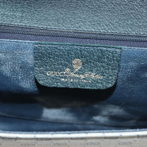 GUCCI Micro GG Supreme Shoulder Bag PVC Navy Gold 89 02 050 Auth BA3432