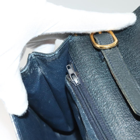 GUCCI Micro GG Supreme Shoulder Bag PVC Navy Gold 89 02 050 Auth BA3432